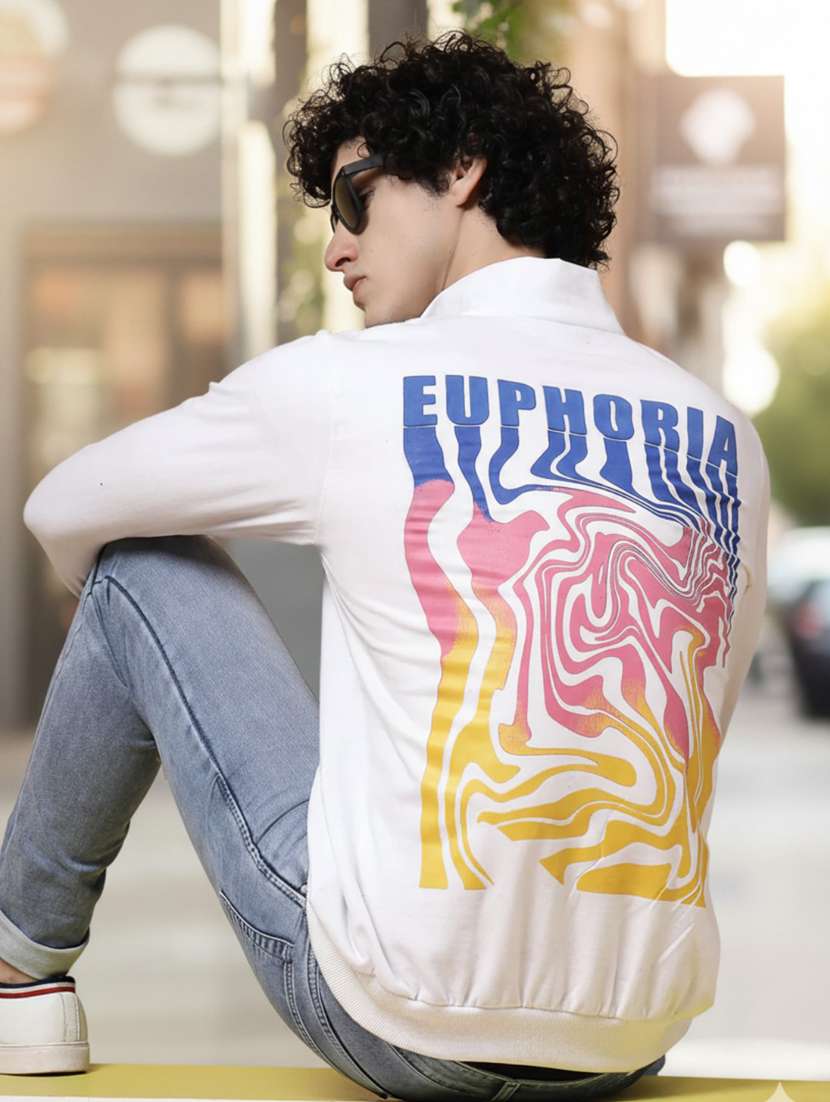 men back print long sleeve regular fit sweatshirt