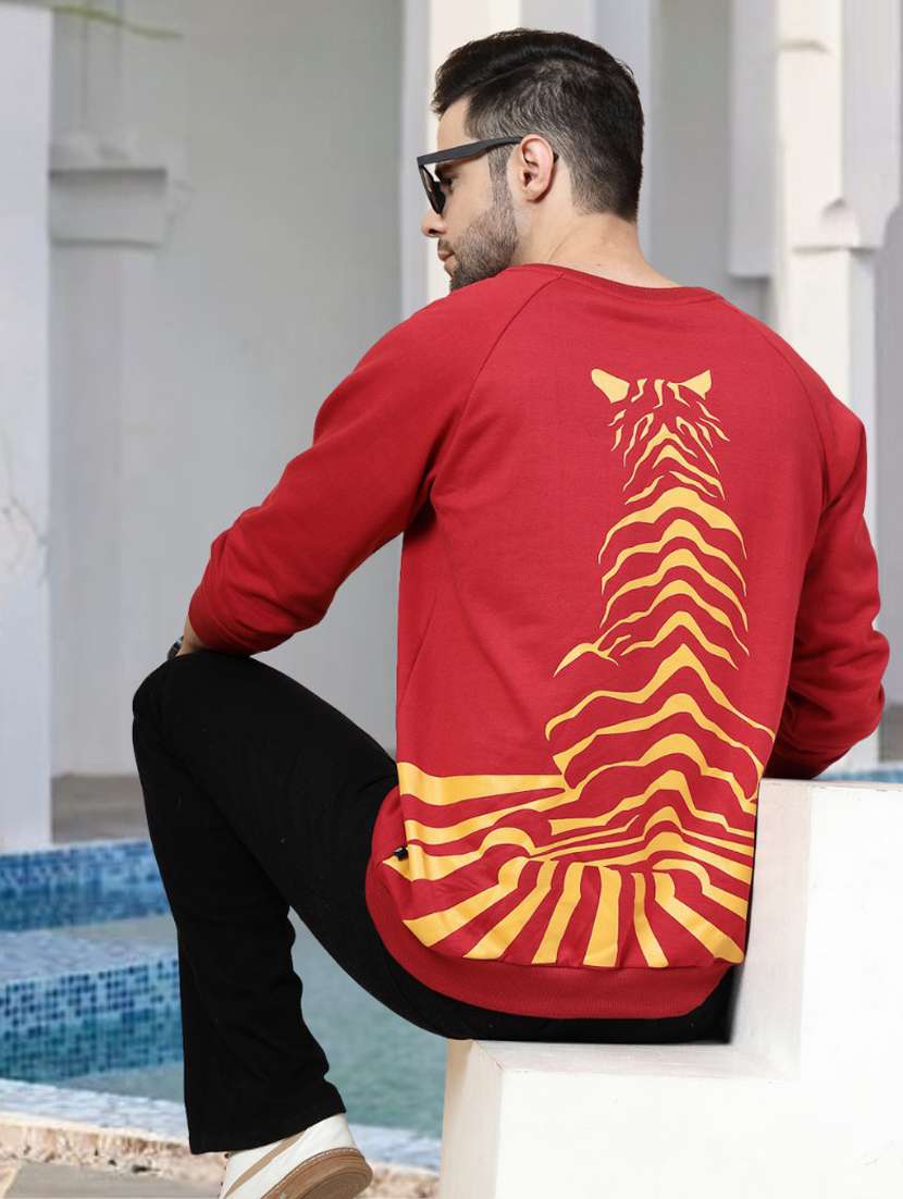 men front & back print long sleeve regular fit sweatshirt