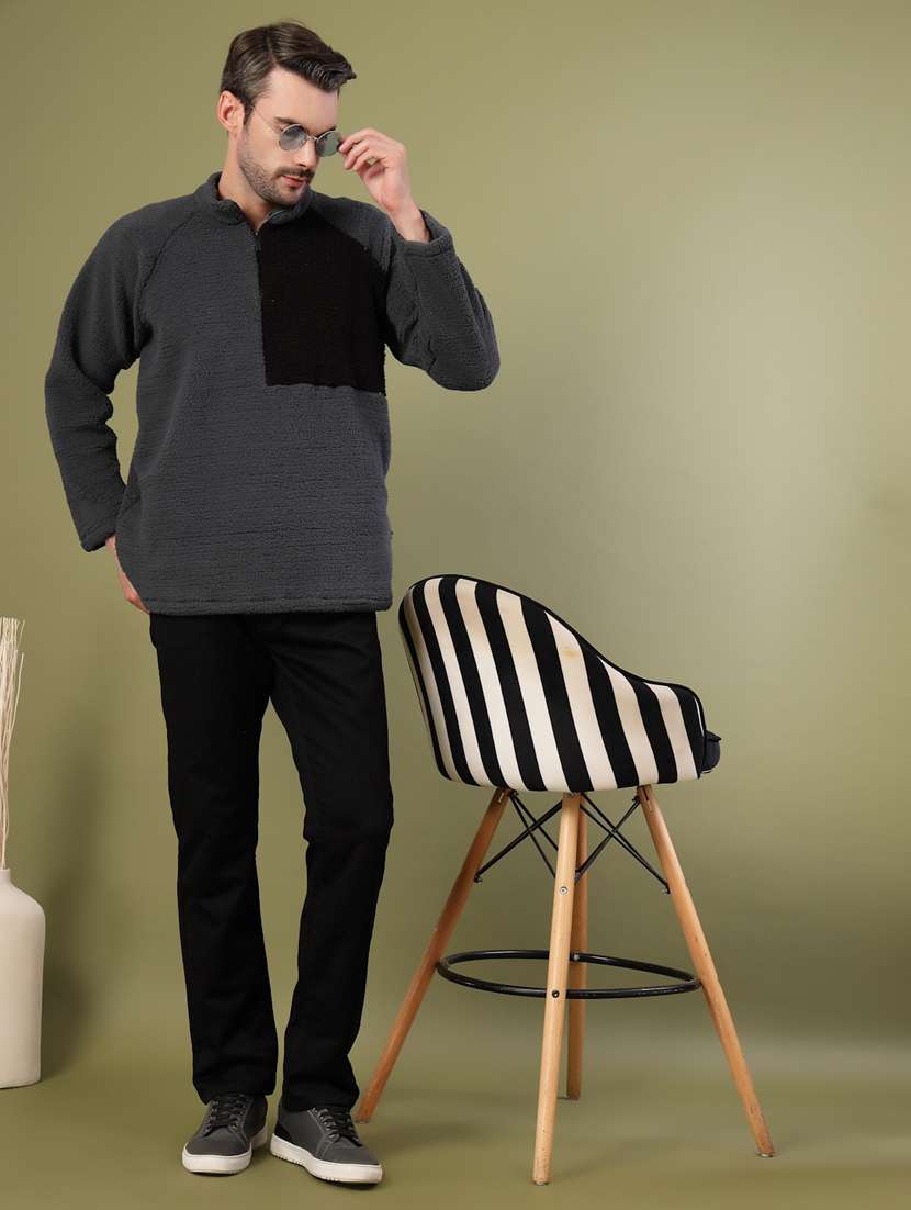 men color block long sleeve oversized sweatshirt - 22228632 -  Standard Image - 3