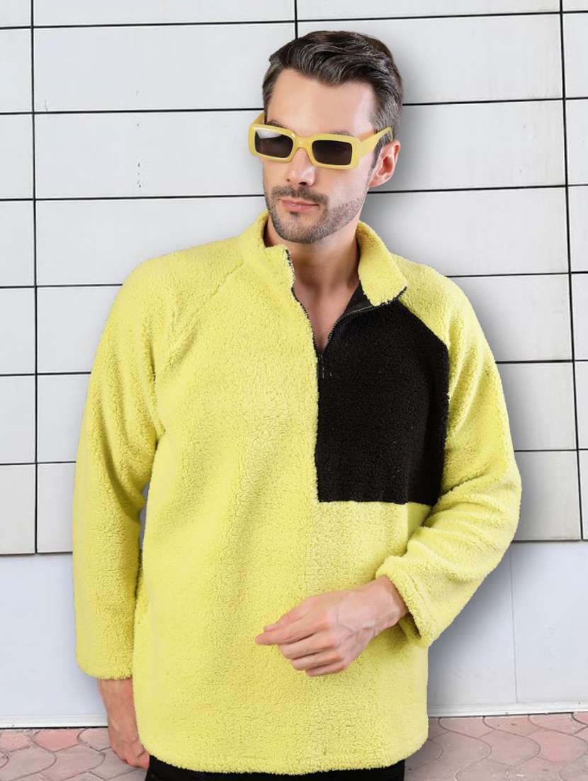 men color block long sleeve oversized sweatshirt