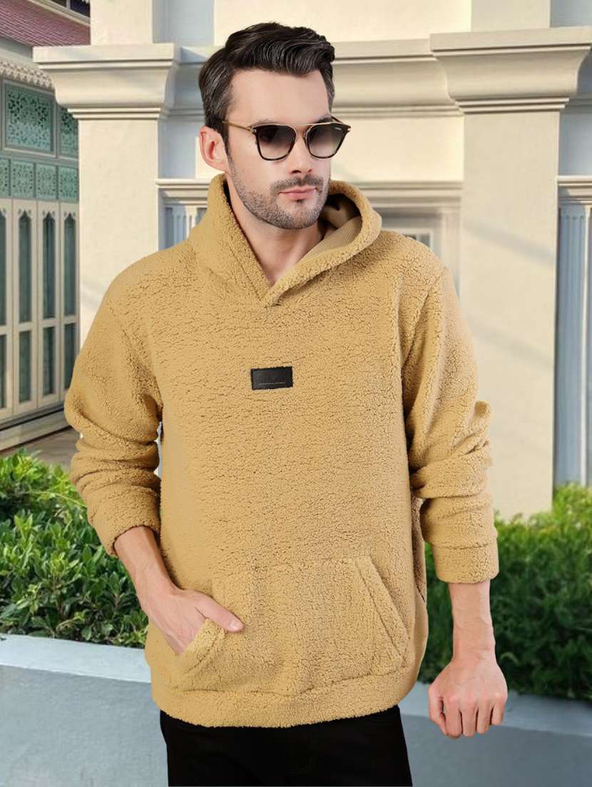 men solid long sleeve oversized sweatshirt