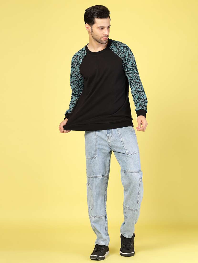 men color block long sleeve regular fit sweatshirt - 22228641 -  Standard Image - 3