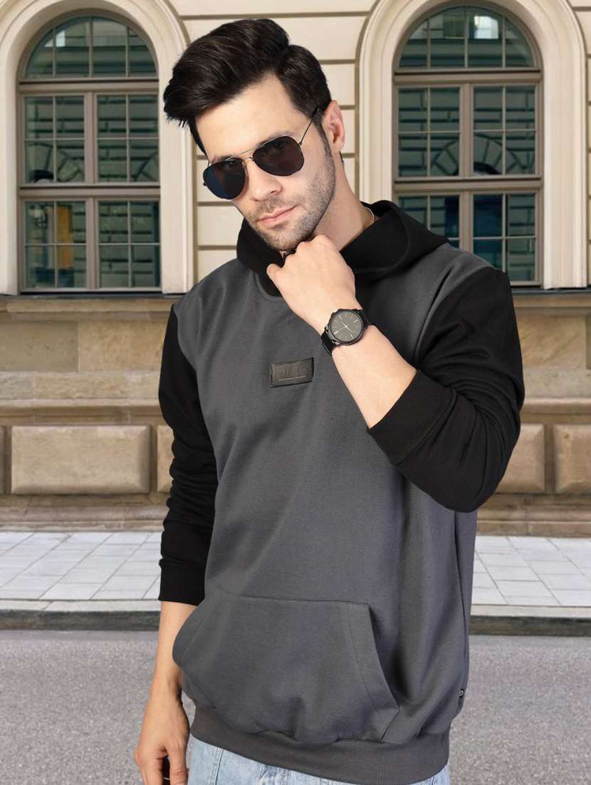 men color block long sleeve regular fit sweatshirt