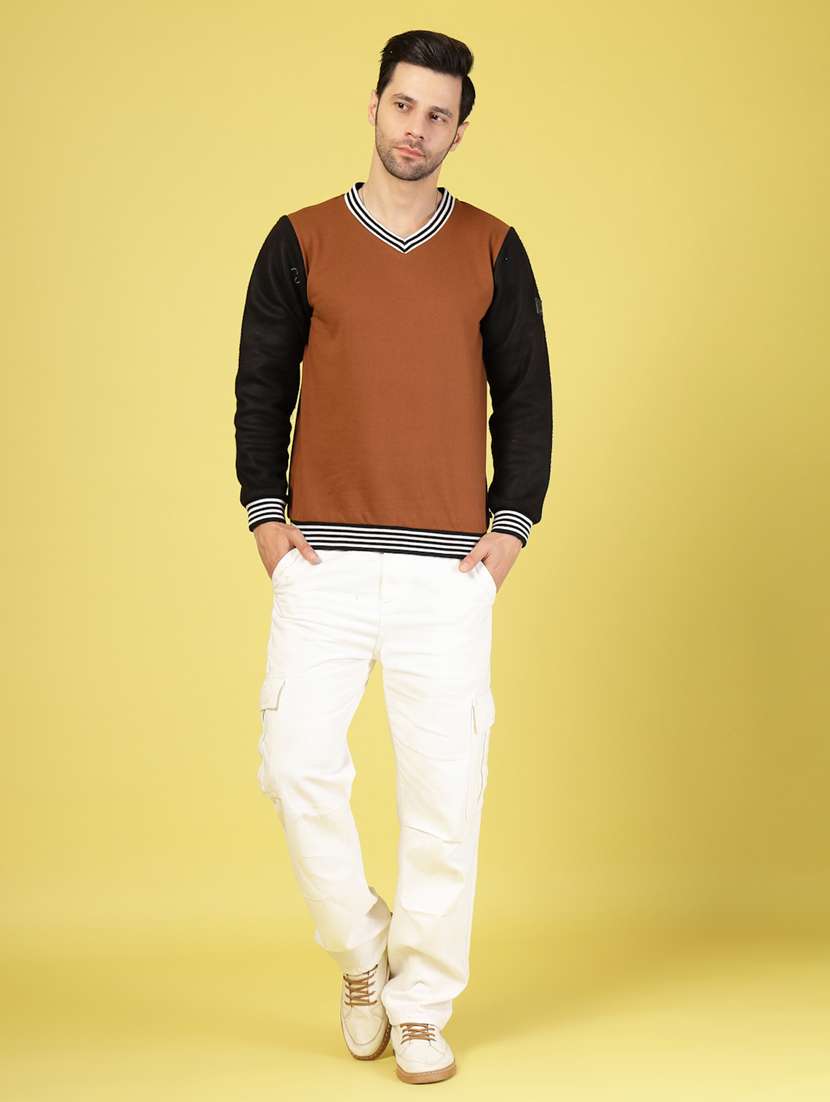 men color block long sleeve regular fit sweatshirt - 22228644 -  Standard Image - 3
