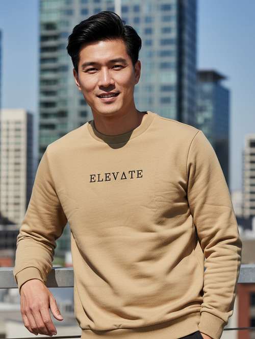 men chest print long sleeve regular fit sweatshirt - 22228648 -  Standard Image - 0