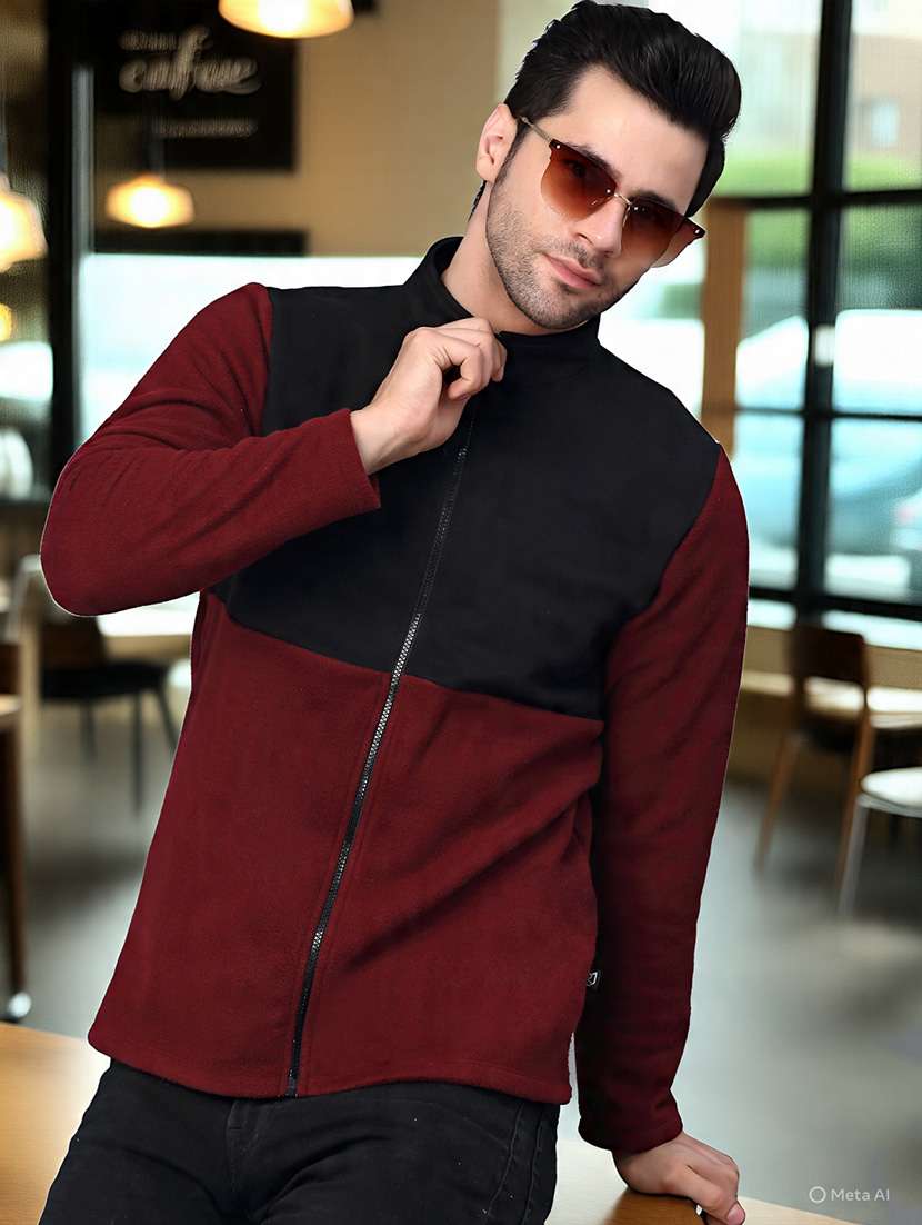 men color block long sleeve regular fit sweatshirt