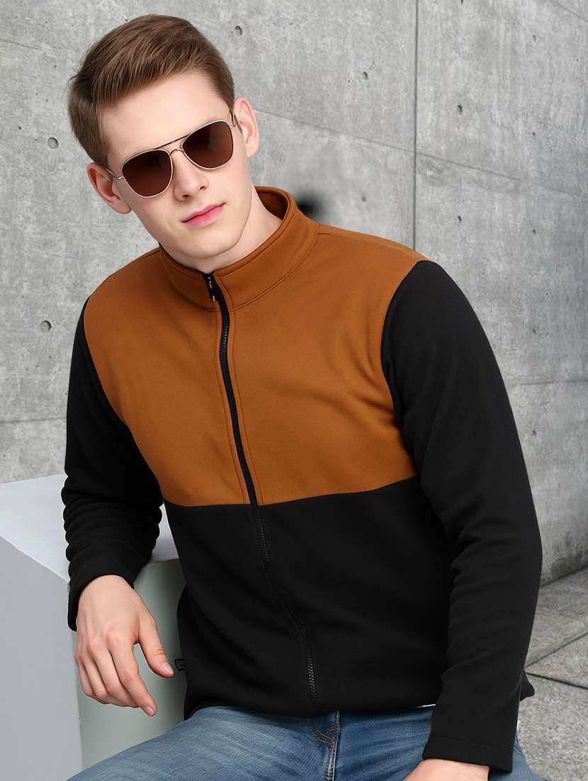 men color block long sleeve regular fit sweatshirt