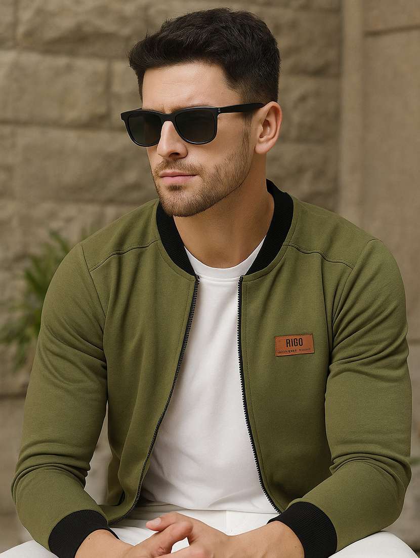 men solid long sleeve regular fit sweatshirt