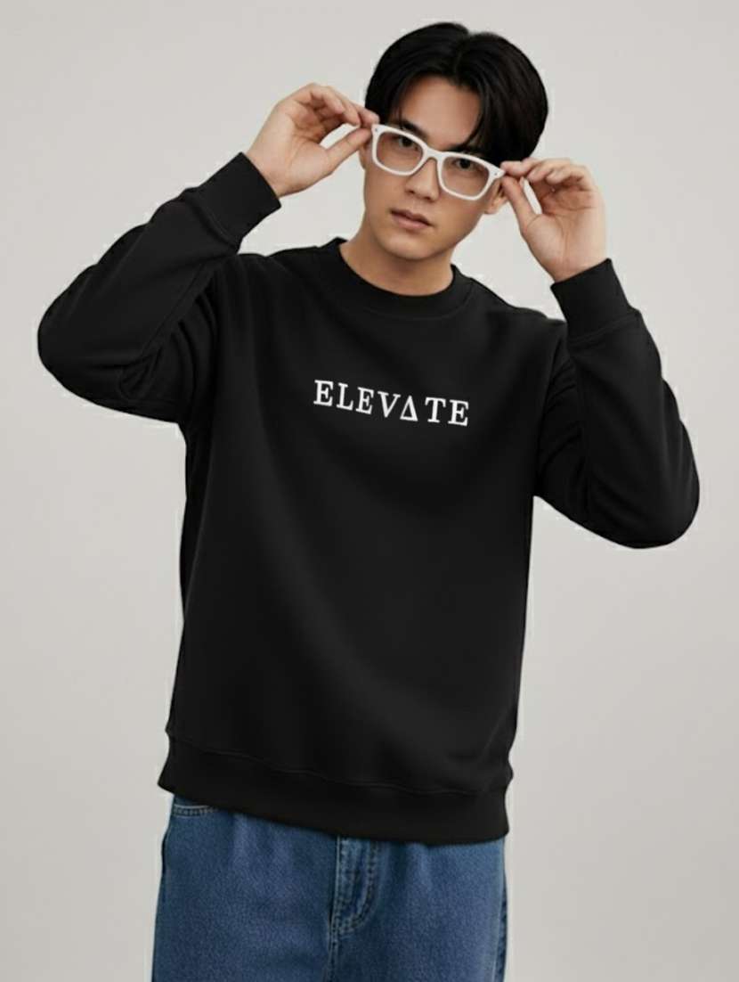 men chest print long sleeve regular fit sweatshirt