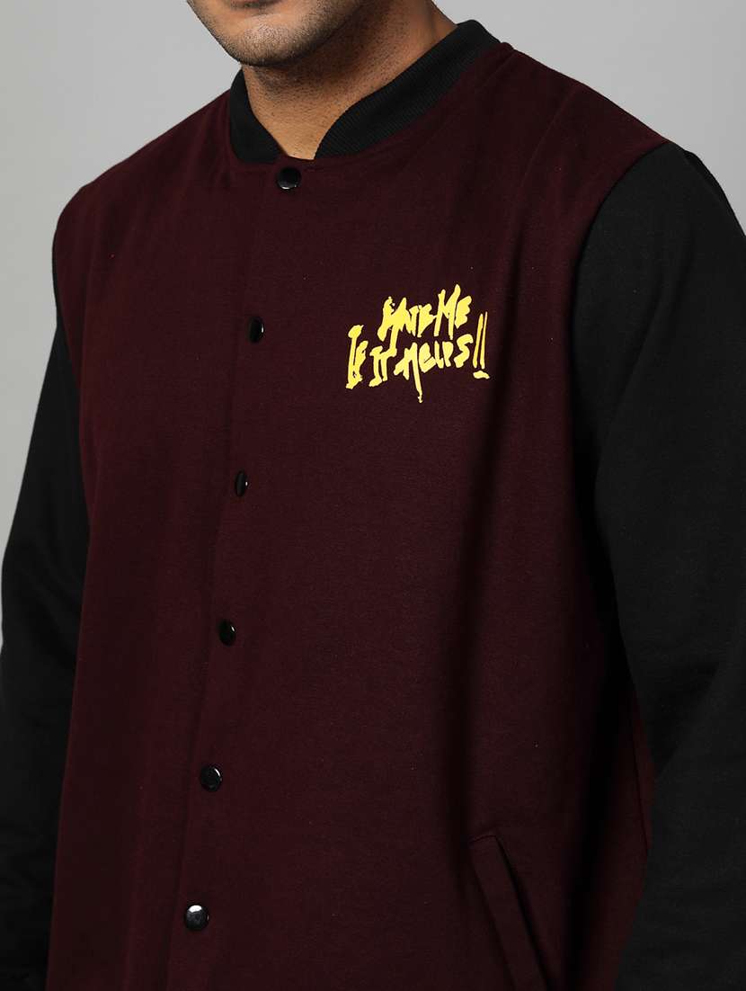 men color block henley neck varsity jacket - 22228675 -  Standard Image - 3