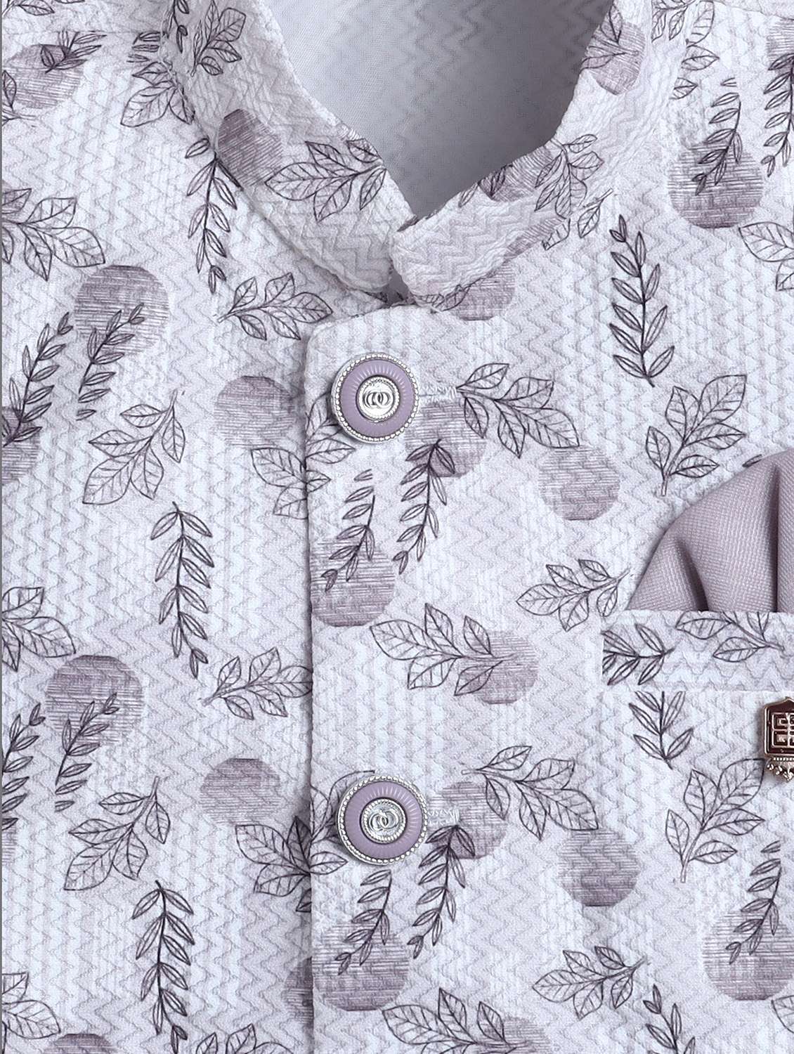 boys printed long sleeve sherwani set - 22228677 -  Standard Image - 5