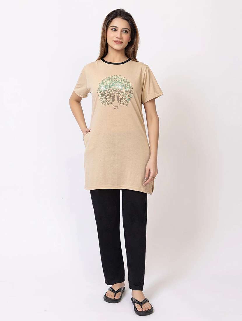 women printed nightwear pyjama set