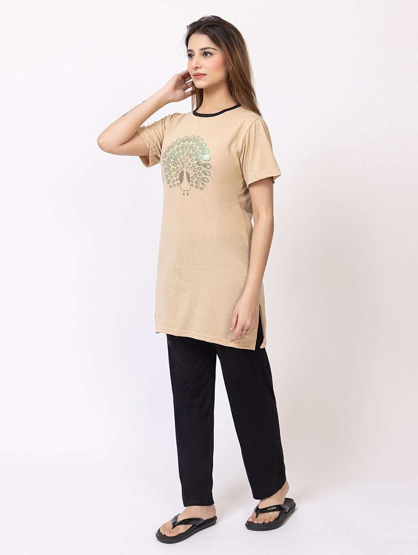 women printed nightwear pyjama set - 22228685 -  Standard Image - 3