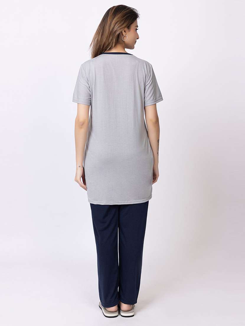 women printed nightwear pyjama set - 22228686 -  Standard Image - 3