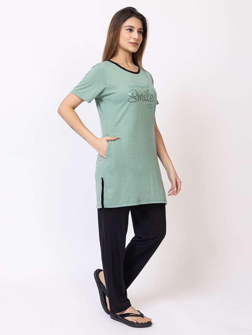 women printed nightwear pyjama set - 22228687 -  Standard Image - 3