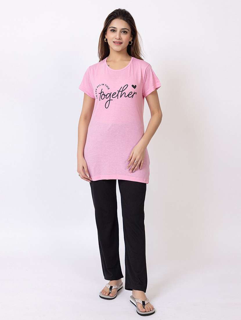 women printed nightwear pyjama set