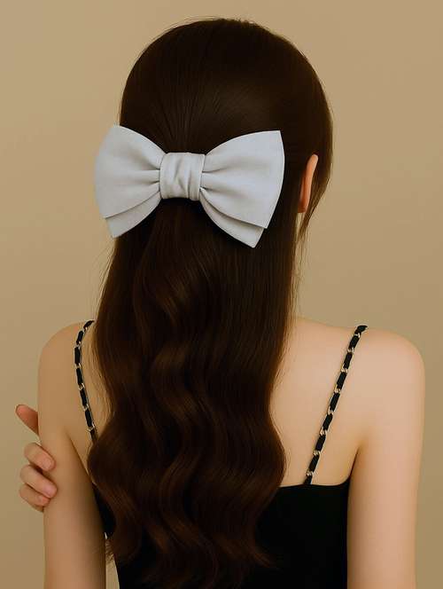 women satin bow hair claw clip for women - 22228777 -  Standard Image - 0