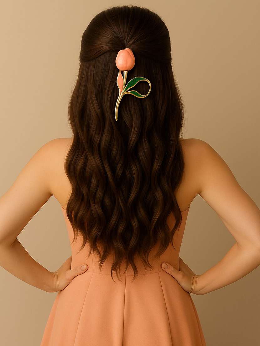 tulip inspired floral hair claw for women