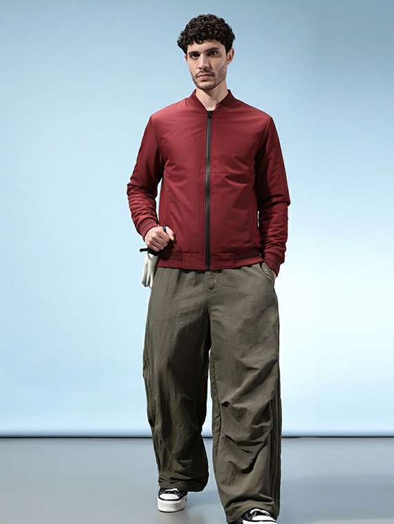 men solid long sleeve lightweight bomber jacket - 22228850 -  Standard Image - 3