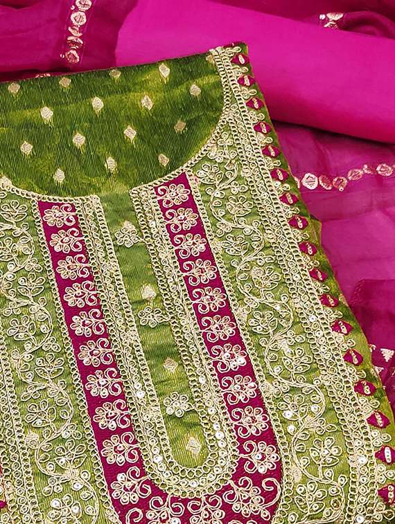 women self design embroidered unstitched suit set - 22228906 -  Standard Image - 3