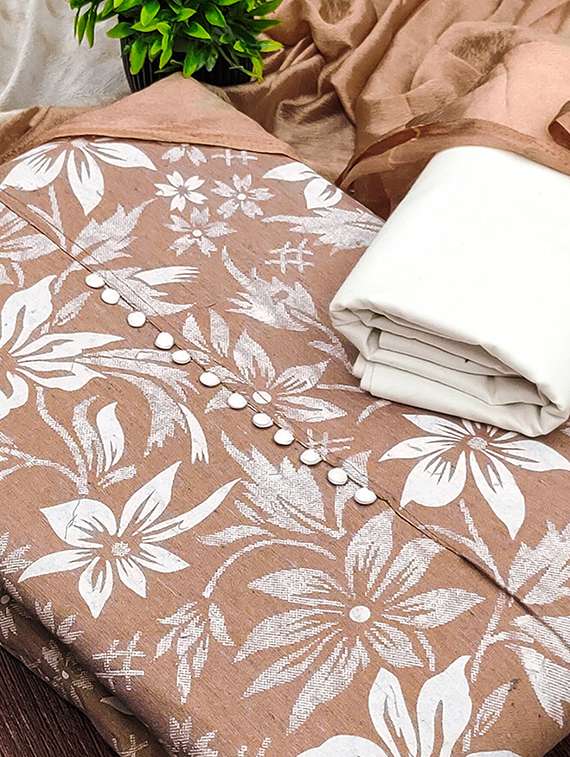 women floral printed unstitched suit set - 22228923 -  Standard Image - 3