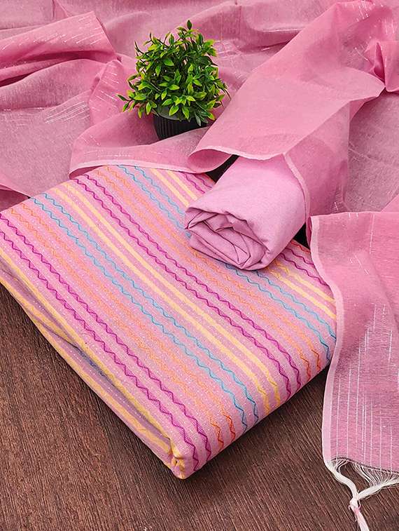 women self design unstitched suit set