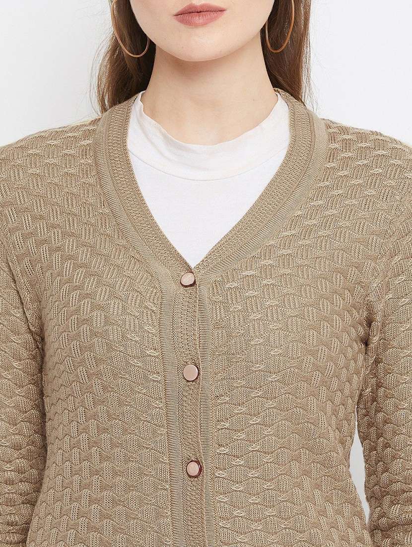 women self designed long sleeve cardigan - 22229061 -  Standard Image - 3