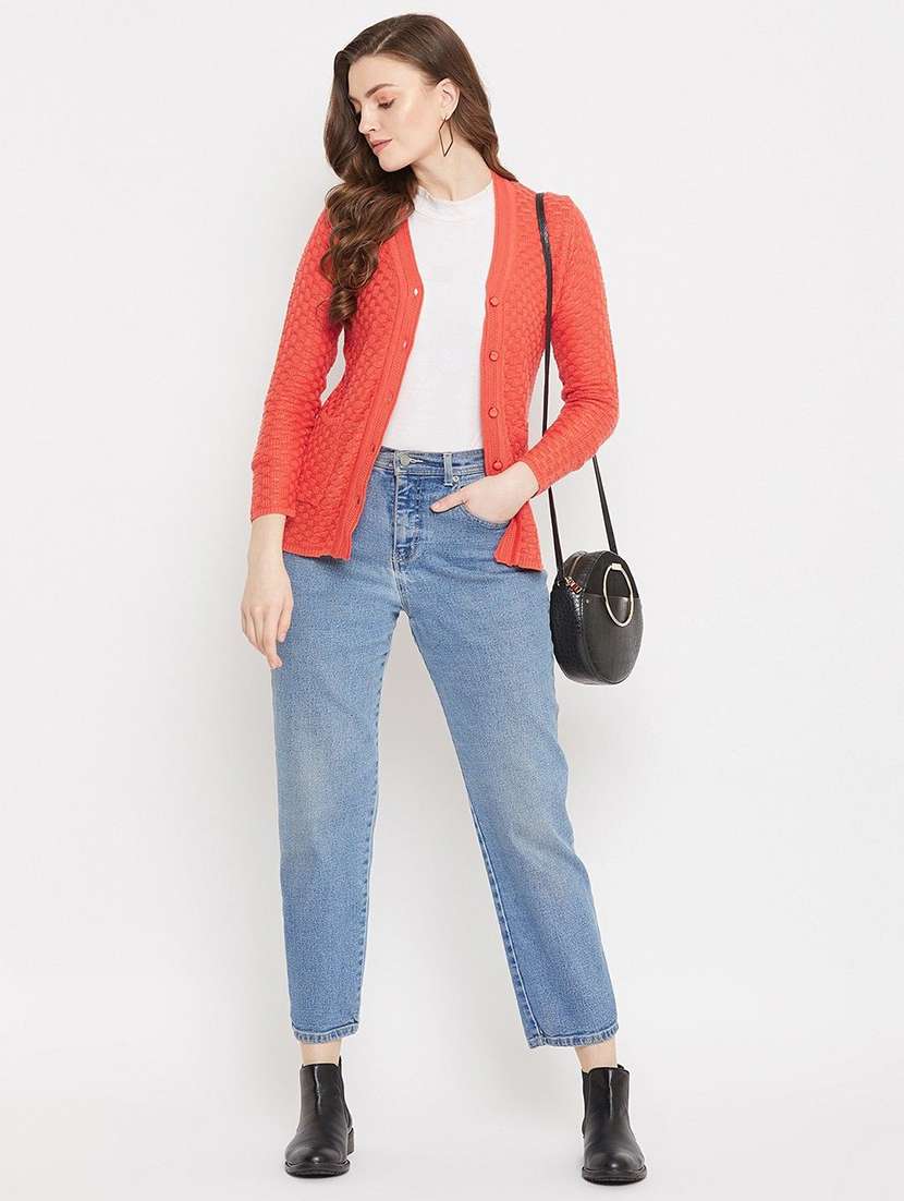 women self designed long sleeve cardigan - 22229064 -  Standard Image - 3