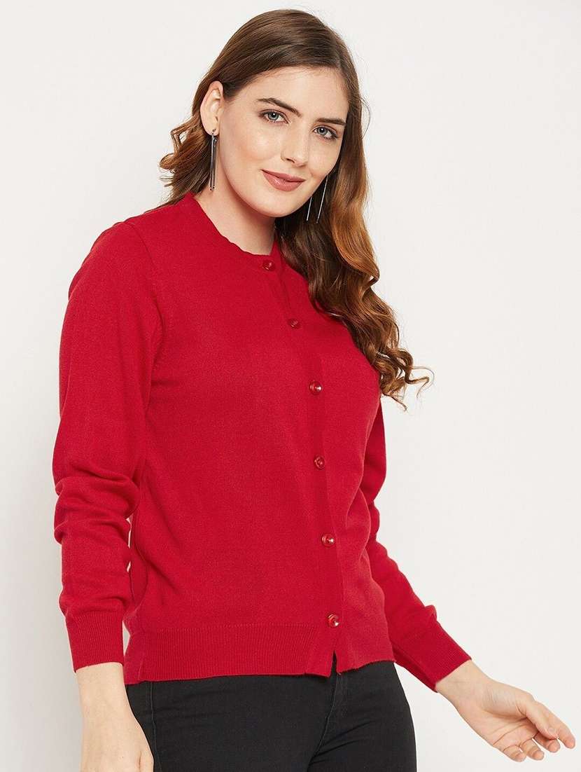 women solid long sleeve cardigan - 22229075 -  Standard Image - 3
