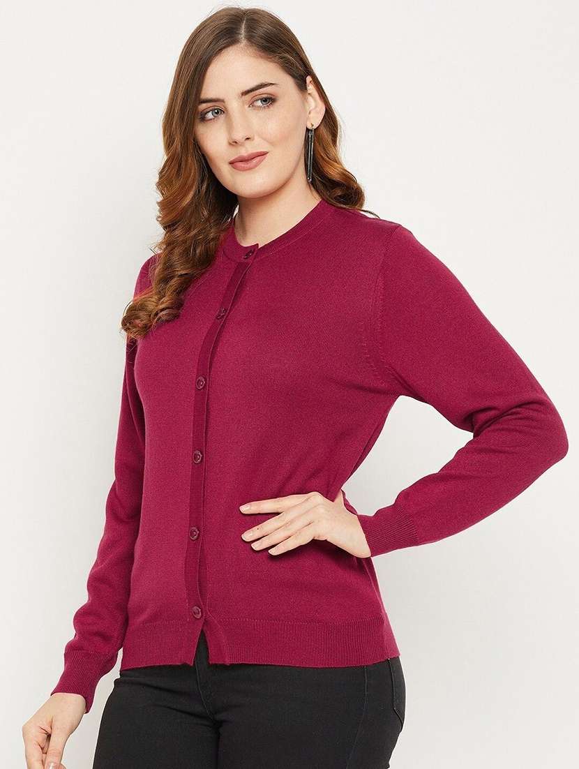 women solid long sleeve cardigan - 22229076 -  Standard Image - 3