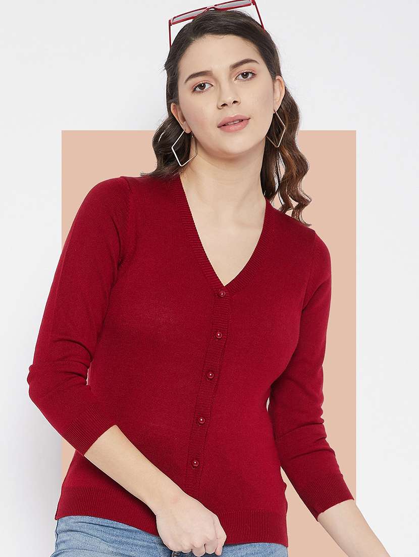 women solid long sleeve cardigan