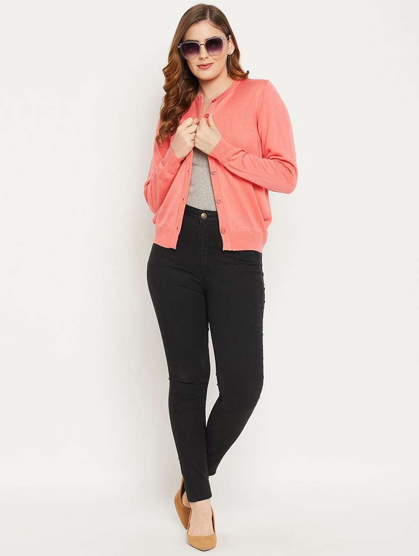 women solid long sleeve cardigan - 22229141 -  Standard Image - 3