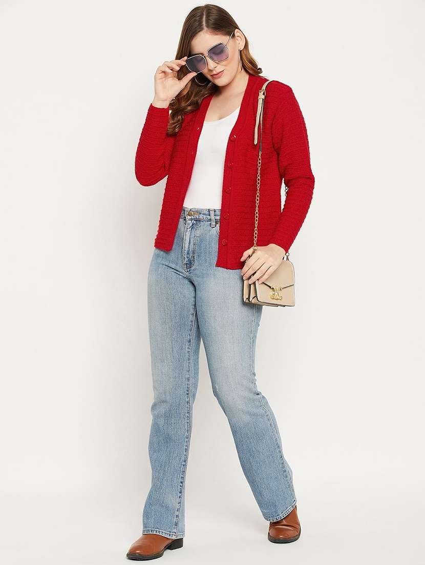 women self designed long sleeve cardigan - 22229184 -  Standard Image - 3