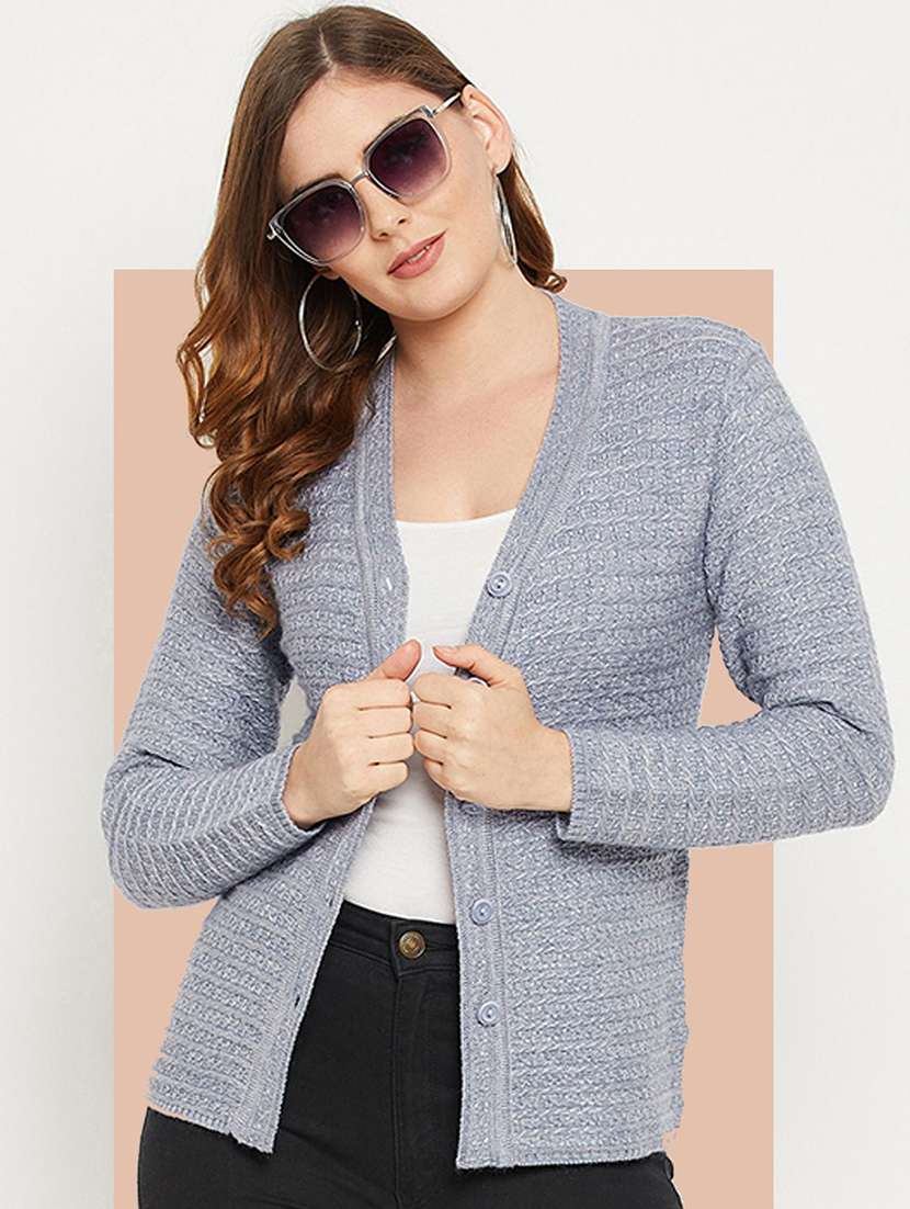 women self designed long sleeve cardigan