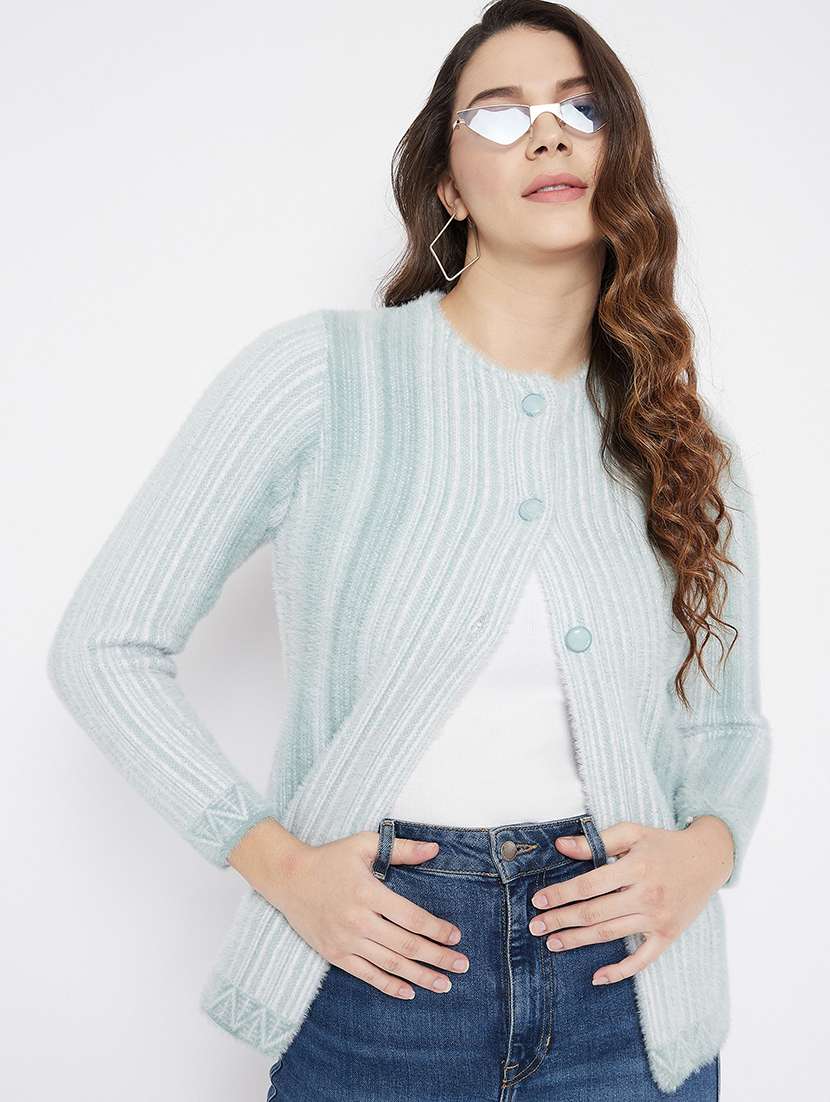 women self designed long sleeve cardigan