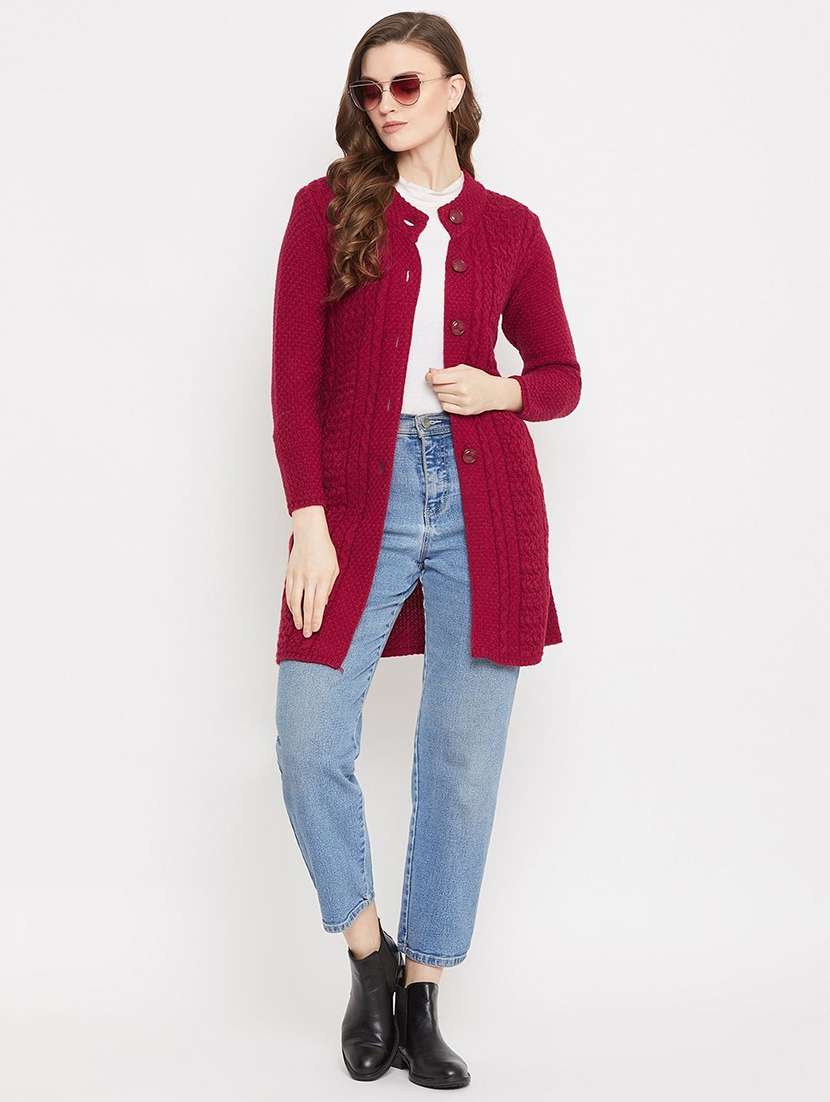 women self designed long sleeve cardigan - 22229232 -  Standard Image - 3