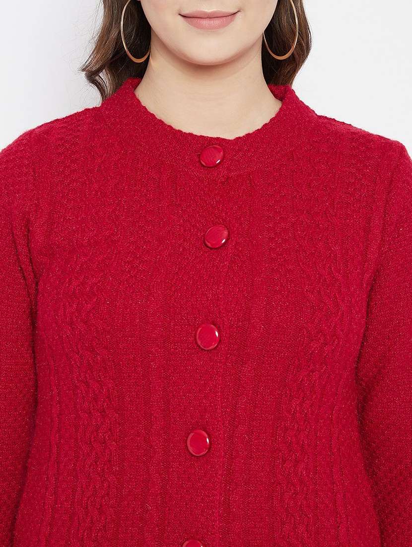 women self designed long sleeve cardigan - 22229243 -  Standard Image - 3