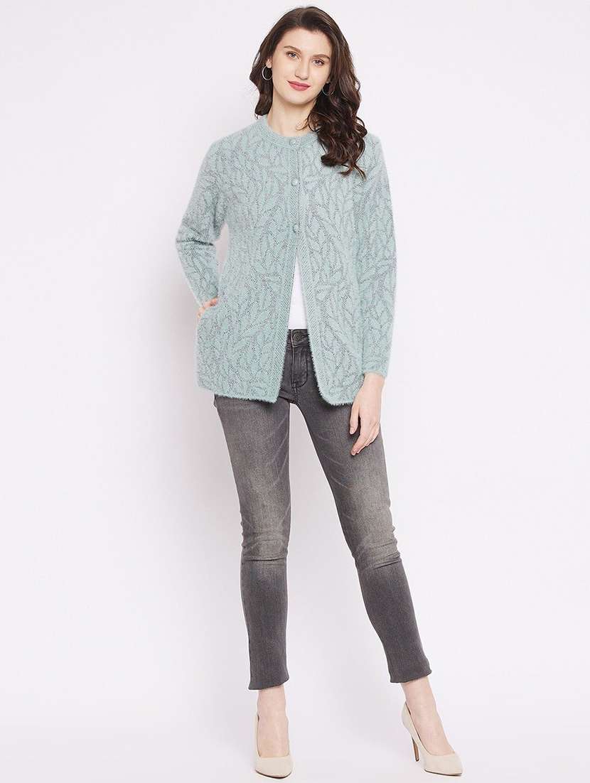women self designed long sleeve cardigan - 22229303 -  Standard Image - 3