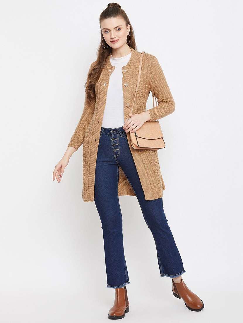 Women Self Designed Sleeveless Cardigan - 22229309 -  Standard Image - 3
