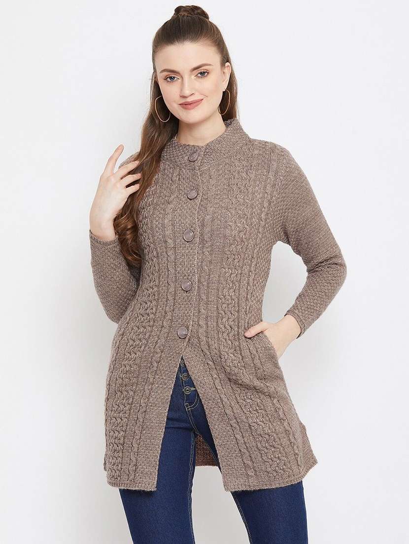 women self designed long sleeve cardigan