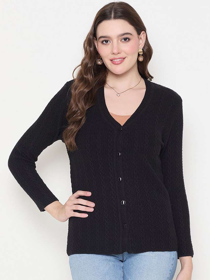 women self designed sleeveless cardigan