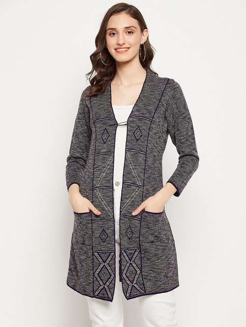 women self designed long sleeve cardigan - 22229501 -  Standard Image - 0