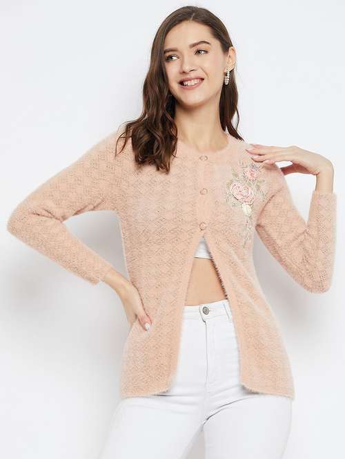 women self designed long sleeve cardigan - 22229538 -  Standard Image - 0