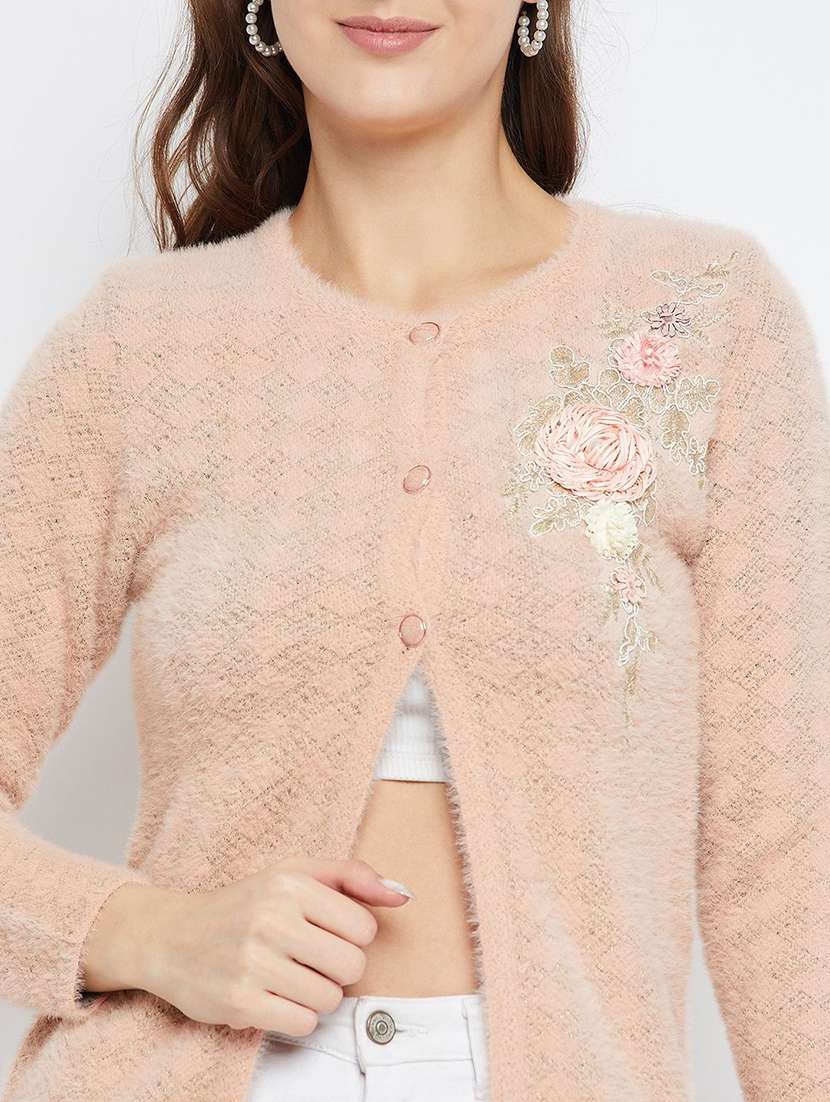 women self designed long sleeve cardigan - 22229538 -  Standard Image - 3