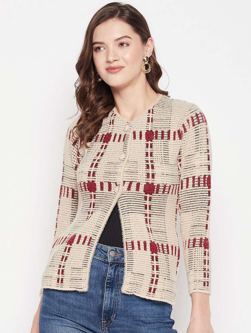 women self designed long sleeve cardigan