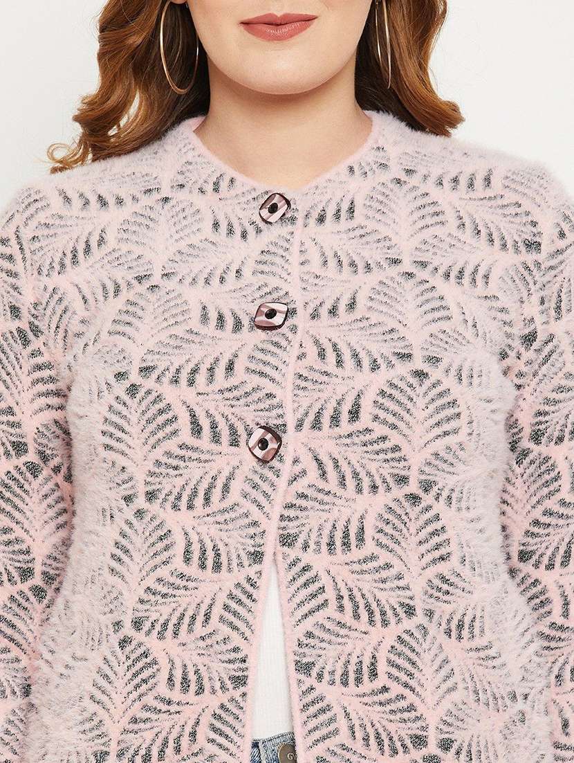 women self designed long sleeve cardigan - 22229572 -  Standard Image - 3