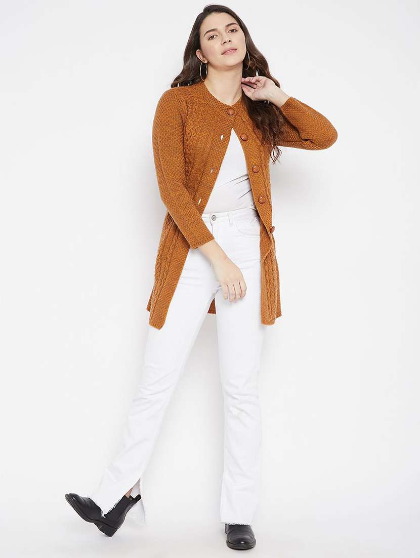women self designed long sleeve cardigan - 22229605 -  Standard Image - 3