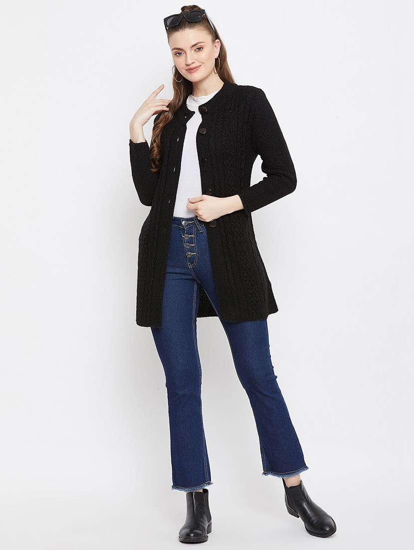 women self designed ong sleeve cardigan - 22229616 -  Standard Image - 3