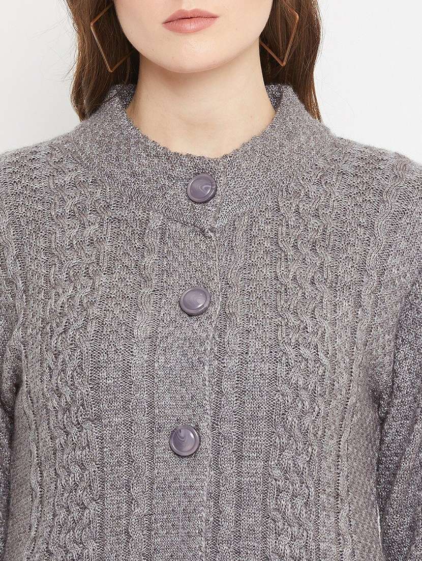 women self designed long sleeve cardigan - 22229626 -  Standard Image - 3