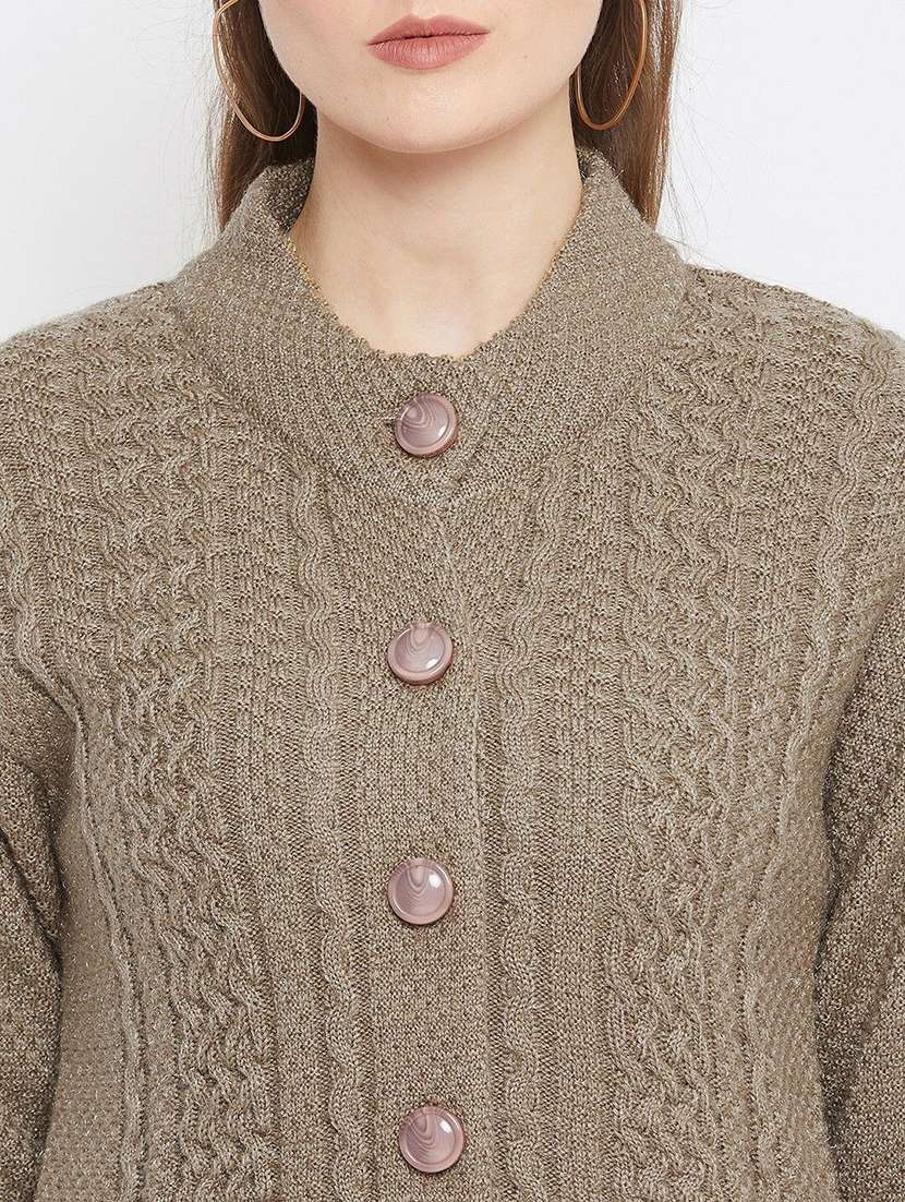 women self designed ong sleeve cardigan - 22229635 -  Standard Image - 3